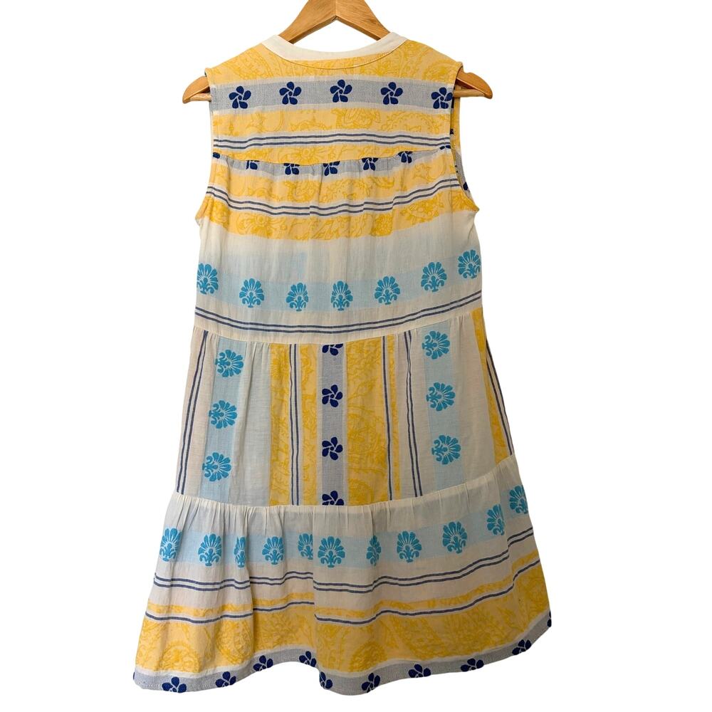 Kasia Anthropologie Boho Tiered Mini Dress Size M Sleeveless Cotton Resort - Picture 3 of 8